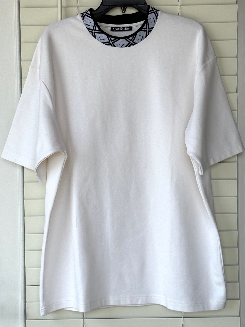 Acne Studios White Tee Size M Unisex Designer Collar Blogger Favorite - Picture 5 of 10